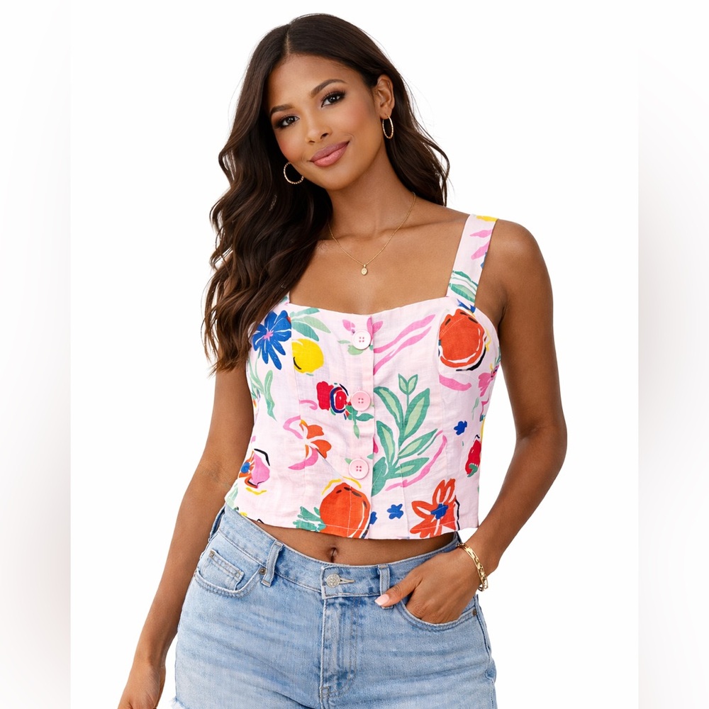 NWT Fashion Nova Multicolor Button-Down Top (NWT1)
